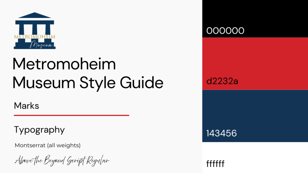 Style Guide image with colors and typography samples