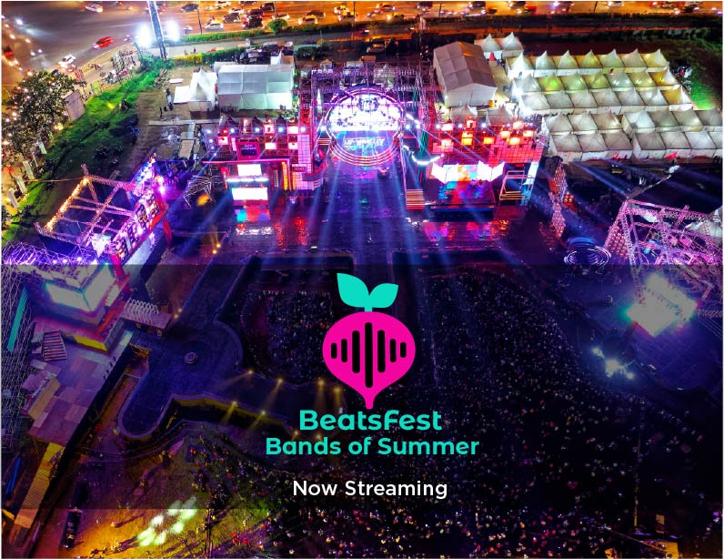 Image of an arena with a logo of a beet and the words "BeatsFest Bands of Summer Now Streaming"