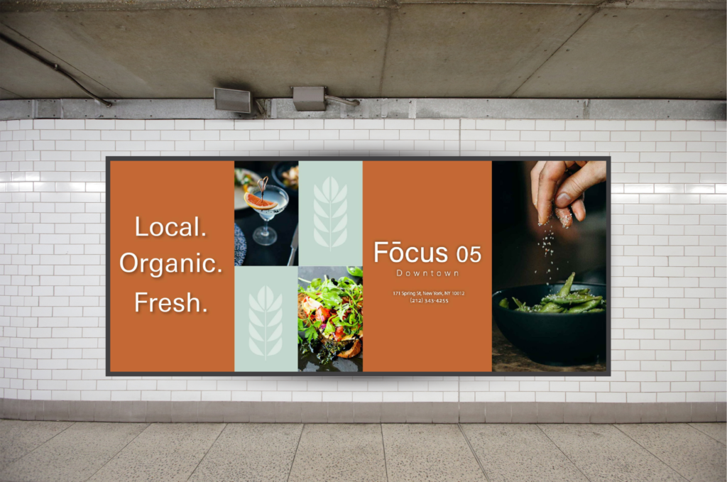 Billboard on the wall of a subway station