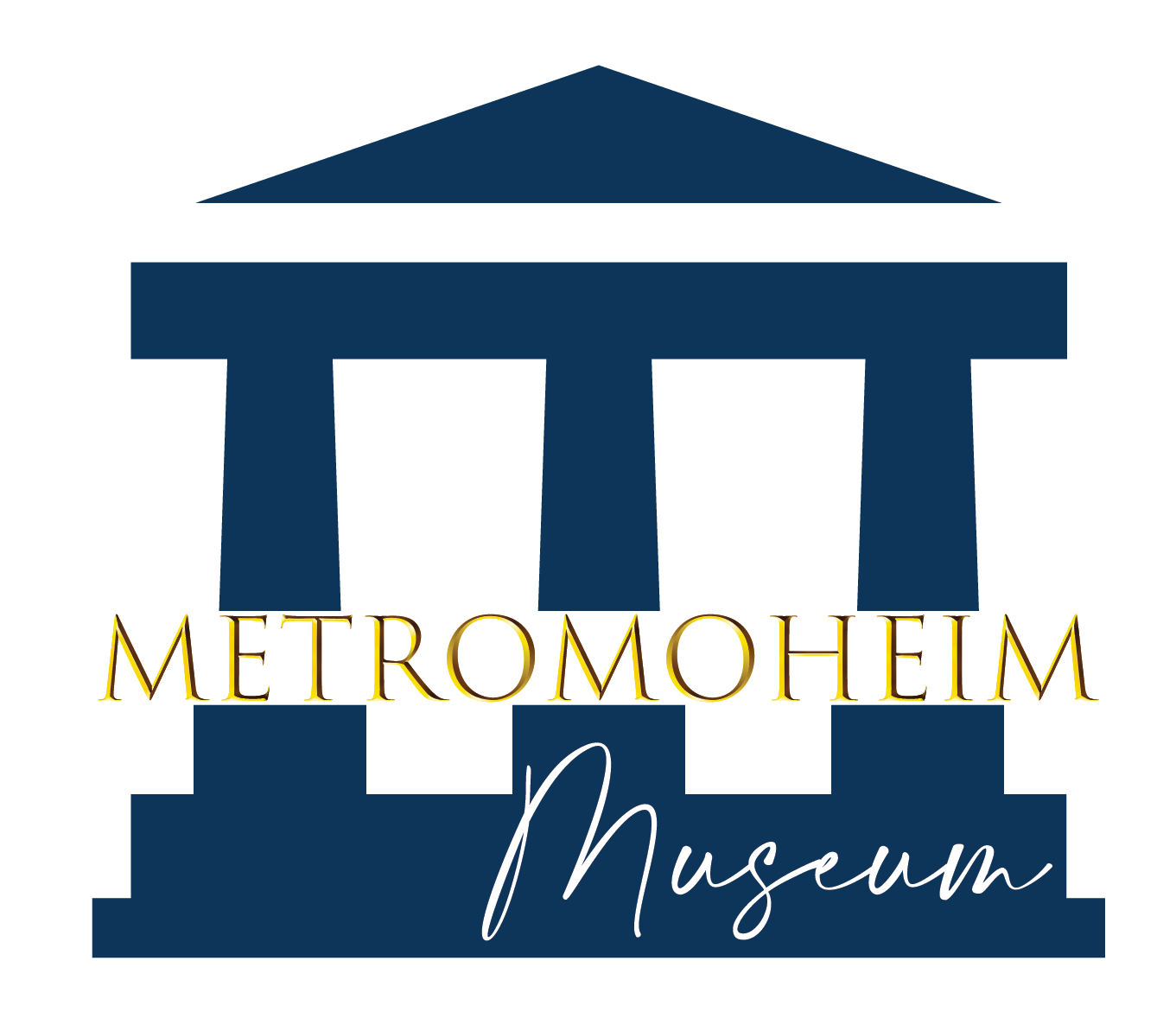 Logo of a building with columns and the words "Metromoheim Museum"