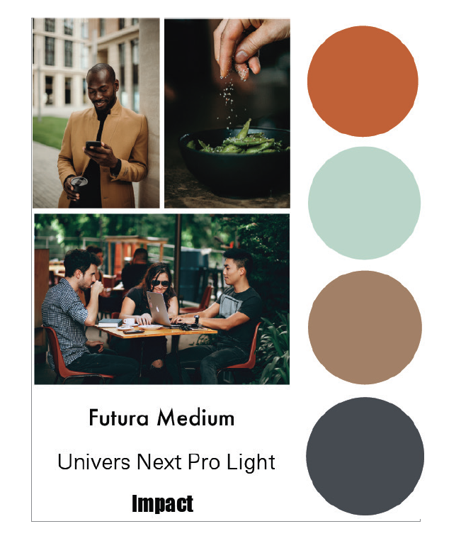 Style tile with various images and color samples