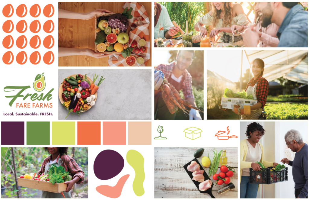 Style tile with various images and color samples