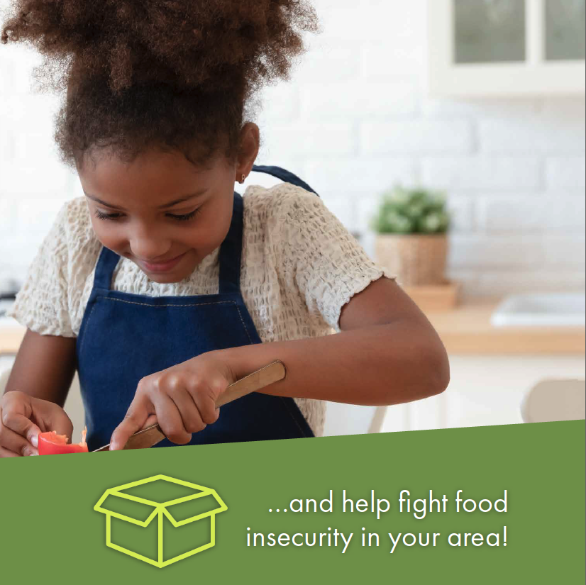 Young girl chopping vegetables