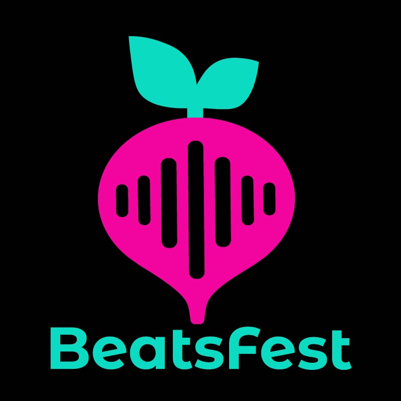 Logo with a beet vegetable and the word "BeatsFest"